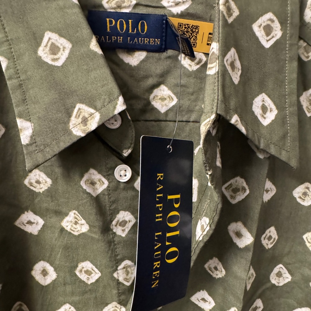 Polo Ralph Lauren Block-Print Tie-Cuff Cotton Shirtdress - Picture 8 of 10